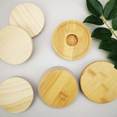 Tutup Kayu Kustom Tahan Jamur Sereal Biskuit Penyimpanan Jars Penggunaan Dapur Rumah