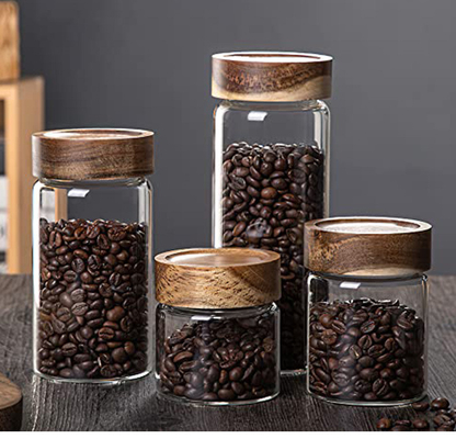 Tutup Pengalengan Kayu Bambu Dapat Digunakan Kembali Untuk Penyimpanan Sereal Makanan Teh Herbal Kopi