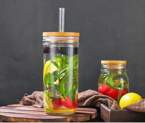 Tutup Jar Penyimpanan Kaca Dapur Makanan Tutup Kayu dengan Lingkaran Silikon Disegel Dengan Baik