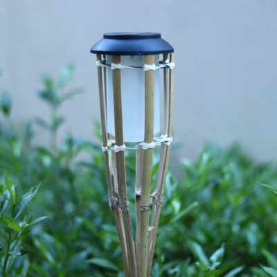 Yard Garden Outdoor Bamboo Tiki Torch Dengan Tabung Minyak Pengganti yang Dapat Diisi Ulang