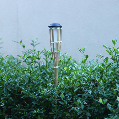 Yard Garden Outdoor Bamboo Tiki Torch Dengan Tabung Minyak Pengganti yang Dapat Diisi Ulang