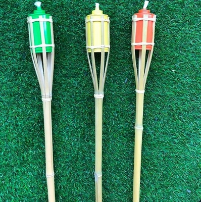 Obor Bambu Alami Tahan Air Rotan Tiki Obor Untuk Halaman Taman Halaman Teras