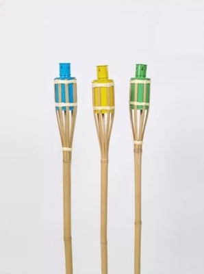 Outdoor Bambu Alami Tiki Torch Yard Deck Dekorasi Taman Mainan Berwarna-warni untuk Anak-anak