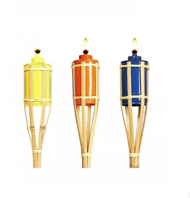 115cm Taman Bambu Tiki Torch Tenunan Tangan Obor Pesta Bambu