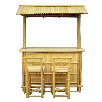 Beach Entertainment Waterproof Bamboo Tiki Bar 2 4 Bangku Bambu Dengan Penyangga Punggung