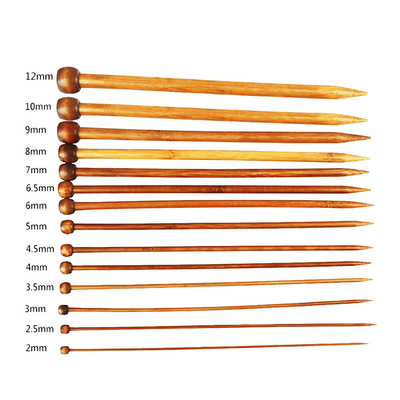 12Pcs Set Bambu Ringan Jarum Rajut Bundar Tunggal Menunjuk Merajut untuk Merajut Buatan Tangan DIY