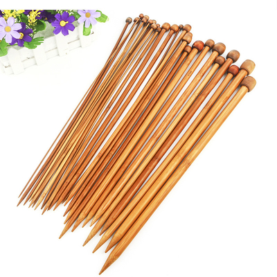 12Pcs Set Bambu Ringan Jarum Rajut Bundar Tunggal Menunjuk Merajut untuk Merajut Buatan Tangan DIY