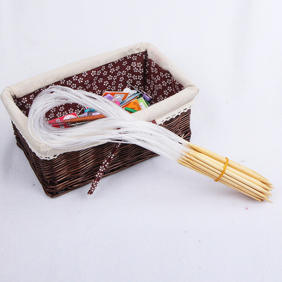 Tabung Transparan Bambu Jarum Rajut Melingkar Double Pointed Crochet Needles Kits