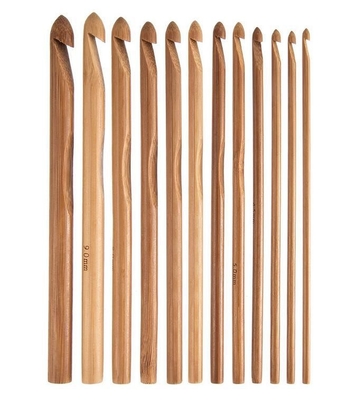 8 Buah 1mm hingga 2.75mm Kayu Bambu Crochet Hooks Set Jarum Rajut Buatan Tangan