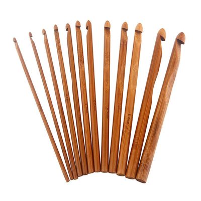 8 Buah 1mm hingga 2.75mm Kayu Bambu Crochet Hooks Set Jarum Rajut Buatan Tangan