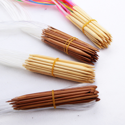 Jarum Rajut Melingkar Bambu Karbon Titik Ganda Untuk Sweater Kaus Kaki