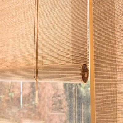 Penyaringan Cahaya Bambu Roller Blind Korek Api Bambu Outdoor Roll Up Gorden