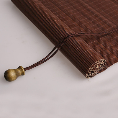 Sun Proof Home Decoration Bamboo Roller Blinds Manual Dengan Serut