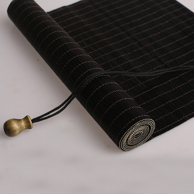 Hand Made 1.5m Tinggi Natural Bamboo Roller Blinds Naungan Dekorasi Kontrol Surya