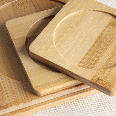 6 Pack 9cm Round Blank Bambu Coaster Bar Home Cup Coaster
