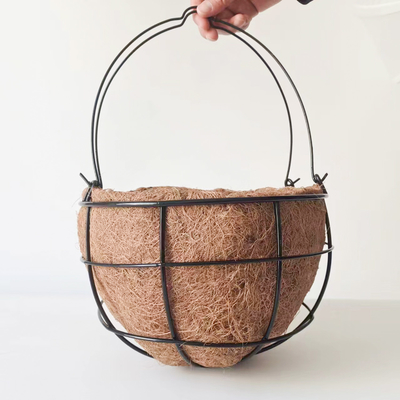 Taman Hanging Baskets Penanam Bunga Bulat Kelapa Coir Pot Hanging Baskets Untuk Dekorasi