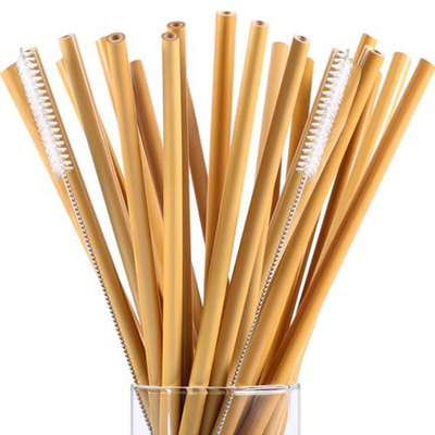 Berguna kembali Natural Bamboo Drinking Straws tahan lama sekali pakai dan terdegradasi termasuk sikat pembersih