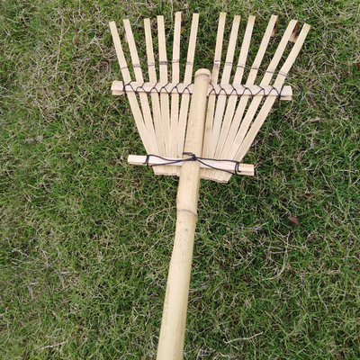 Pabrik Jual Panas Taman Bambu Rake Alat Pertanian Rangka Bambu Daun Kolektor Daun Taman Rakes
