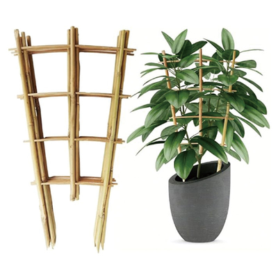 Pabrik pasokan langsung buatan tangan 24 Inch Bambu U Trellis Hoop Stakes Untuk Taman