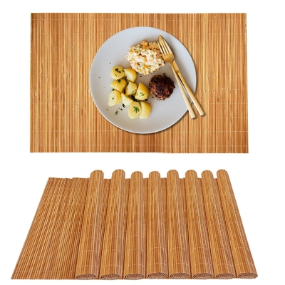 Meja Coasters Dapur Dining Bergaya Bambu Placemat Alam Bambu Meja Meja