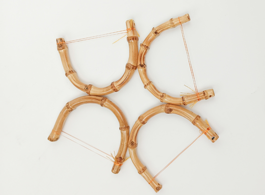 Round dan Half Round Bambu Tas Handle Dengan Akar Bambu Untuk Tas Wanita