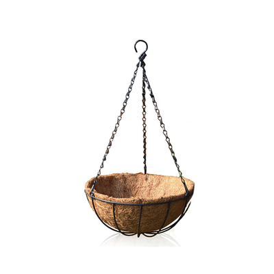Penanaman Gambut Kelapa Gantung Outdoor Metal Wire Baskets Dengan Coco Liner Gantung Pot Untuk Tanaman Dalam Ruang