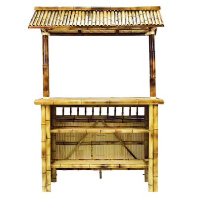 Bamboo Beach Tiki Bar Dengan Rak Botol Minum Kursi Bamboo Dengan Dukungan Belakang