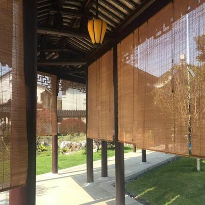 1.8m Nature Bamboo Roll Up Shade Untuk Windows Colorful Roman Tirai Penyaringan Cahaya