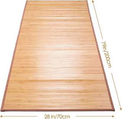 Karpet lantai bambu buatan tangan dengan campuran poliester tahan lama dan desain tenunan datar untuk ruang tamu dan pintu masuk