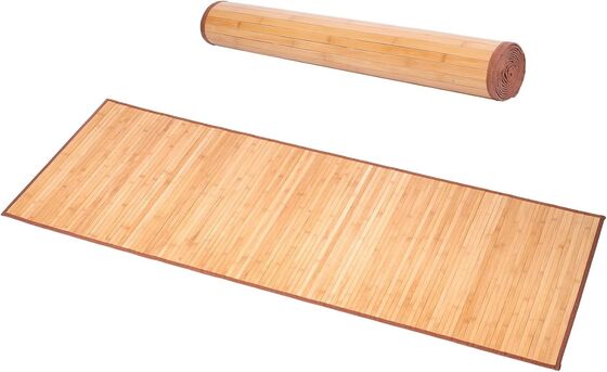 Karpet lantai bambu buatan tangan dengan campuran poliester tahan lama dan desain tenunan datar untuk ruang tamu dan pintu masuk