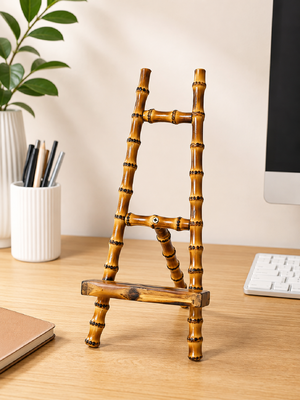 Stand Desktop Bambu Alam dengan Fungsi 3-in-1 untuk Melihat Hands-Free dari Tablet Ponsel dan Buku